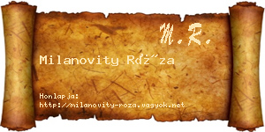Milanovity Róza névjegykártya
